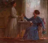 Carlos Oswald, Duas Mulheres, óleo sobre tela
