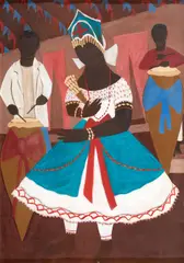 Djanira da Motta e Silva, Candomblé, 1952, guache sobre cartão
