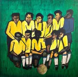 Seleção by Aldemir Martins, 1966, óleo sobre tela, offered Aug 2022