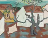 Chen Kong Fang, Casario nas Montanhas, 1989, óleo sobre tela