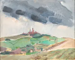 Paisagem by Emeric Marcier, 1972, óleo sobre madeira, offered Aug 2022