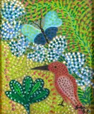 Grauben, Jardim, Pássaro e Borboleta, 1968, óleo sobre tela