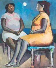 A Conversa by Carybé, óleo sobre tela, offered Aug 2022