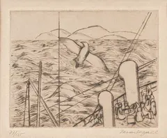 Lasar Segall, Gaivota e Mar, 1930, gravura em metal