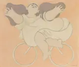 Milton Dacosta, Menina e Bicicleta, 1966, óleo sobre tela