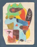 Fulvio Pennacchi, Figura Abstrata, 1954, técnica mista sobre papel