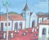 Rua do Interior by Fulvio Pennacchi, óleo sobre placa, offered Jun 2022