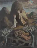 Jesus em Oração no Horto das Oliveiras by Fulvio Pennacchi, 1978, óleo sobre cartão, offered Jun 2022