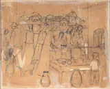 O Pão by Fulvio Pennacchi, 1976, desenho sobre papel, offered Jun 2022