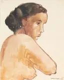 Retrato de Mulher by Fulvio Pennacchi, 1942, guache sobre papel, offered Jun 2022