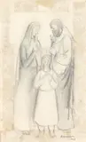 Sacra Famiglia by Fulvio Pennacchi, 1947, carvão sobre papel, offered Jun 2022