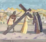 Subida ao Calvário by Fulvio Pennacchi, 1987, óleo sobre cartão, offered Jun 2022