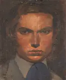 Autorretrato by Fulvio Pennacchi, óleo sobre placa, offered Jun 2022