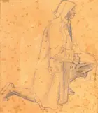 Figura de Perfil by Fulvio Pennacchi, 1948, carvão sobre papel, offered Jun 2022