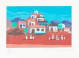 Fulvio Pennacchi, Aldeia do Interior, serigrafia sobre papel