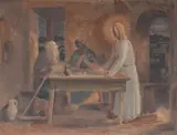 Ceia de Emaús by Fulvio Pennacchi, 1947, óleo sobre placa, offered Jun 2022