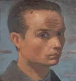 Autorretrato by Fulvio Pennacchi, 1943, óleo sobre cartão, offered Jun 2022