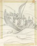Barco na Tempestade by Fulvio Pennacchi, 1944, grafite sobre papel, offered Jun 2022