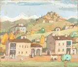 Paisagem Toscana by Fulvio Pennacchi, 1974, acrílica sobre placa, offered Jun 2022