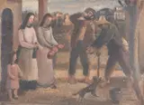 Obra de Caridade - Dar de Beber by Fulvio Pennacchi, 1947, óleo sobre cartão, offered Jun 2022