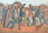 Os Camponeses by Fulvio Pennacchi, óleo sobre madeira, offered Jun 2022