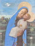 Virgem com Menino Jesus by Fulvio Pennacchi, 1968, óleo sobre placa, offered Jun 2022