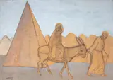 Fulvio Pennacchi, Fuga Para o Egito, 1945, técnica mista sobre papel colado em placa