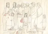 Fulvio Pennacchi, Família, 1987, técnica mista sobre papel