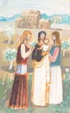 Mulheres com Criança by Fulvio Pennacchi, guache sobre papel, offered Jun 2022