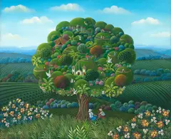 Caminho dos Sonhos by Henry Vitor, óleo sobre tela, offered May 2022