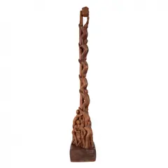 Coluna de Pessoas - 19 Figuras by G.T.O, escultura em madeira, offered May 2022