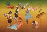 Daniel Osvaldo Carranza, Alegria para o Mundo, 1988, óleo sobre tela colada em madeira