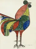 Galo by Aldemir Martins, 1966, nanquim e ecoline sobre papel, offered May 2022