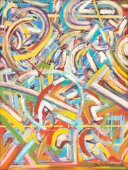 Desmanche by Dudu Santos, 1992, óleo sobre tela, offered May 2022