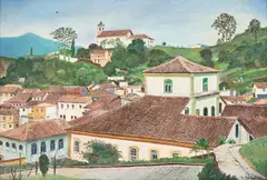 Cidade by Yoshiya Takaoka, óleo sobre tela, offered May 2022