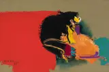 Sem Título by Manabu Mabe, 1989, óleo sobre duratex, offered May 2022