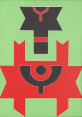 emblema 83 by Rubem Valentim, 1983, acrílica sobre tela, offered May 2022