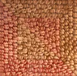 Armagem, caramelo e vermelho by Paulo Roberto Leal, 1974, papel, colado à madeira em vidro acrílico, offered May 2022