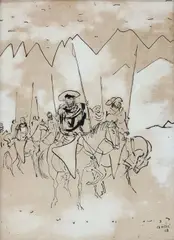 Carybé, Sem Título, 1949, nanquim sobre papel