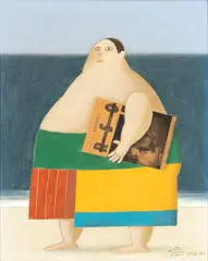 Série Banhistas by Gustavo Rosa, 2000, óleo sobre tela com colagem, offered May 2022