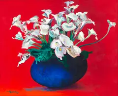 Vaso de Flor by Yugo Mabe, 1995, óleo sobre tela, offered Feb 2022