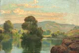Campos Ayres, Paisagem, óleo sobre placa