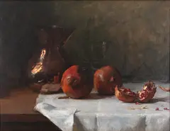 Natureza Morta com Romãs by Valle Júnior, óleo sobre tela, offered Feb 2022