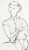 Retrato de Cora by Aldemir Martins, 1955, nanquim sobre papel, offered Feb 2022