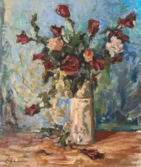 Vaso de Flor by Sergio Telles, óleo sobre tela, offered Feb 2022