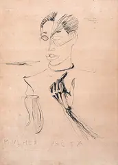 Flavio De Carvalho, Mulher Preta, 1956, nanquim sobre papel