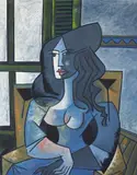 Jesus Fuertes, Mujer Sentada, 1989, óleo sobre tela