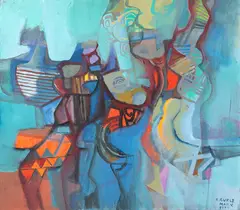 Série LuTaMa by Roberto Burle Marx, 1991, óleo sobre tela, offered Feb 2022