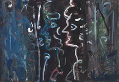 Sem Título by Iberê Camargo, óleo sobre cartão colado em placa, offered Feb 2022