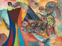 Sem Título by Francisco Da Silva, 1974, óleo sobre placa, offered Feb 2022